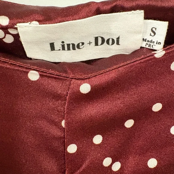 Line + Dot Burgundy Flared Pants - Picture 6 of 12